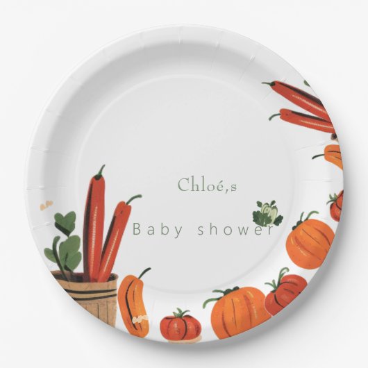 Baby shower van de lokale boerenmarkt papieren bordje (Voorkant)