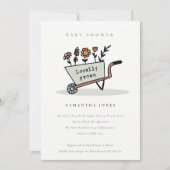 Baby shower van de lokale Grauwe Floral Cart Bedankkaart (Voorkant)
