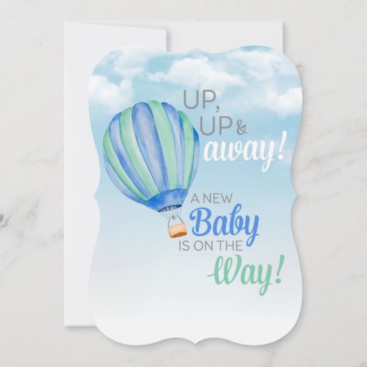 Baby shower van de luchtballon voor warme lucht - kaart (Achterkant)