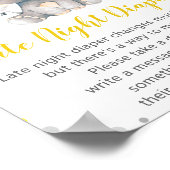 Baby shower van de luidop van de nachtelijke luier poster (Hoek)