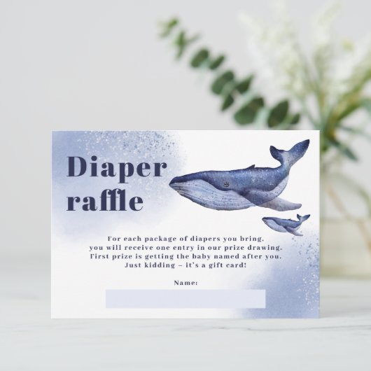 Baby shower van de luidop van de walvisvaarder informatiekaartje (Staand voorkant)