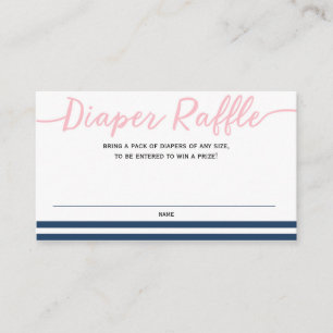 Baby shower van de luier, roze en marineschip informatiekaartje