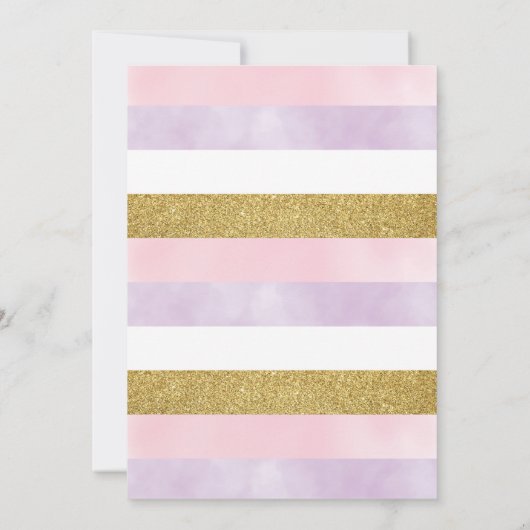 Baby shower van de Magische Unicorn / Pastel Pink  Kaart (Achterkant)