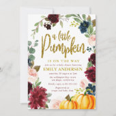 baby shower van de marine met een pompoenburgundy kaart (Voorkant)