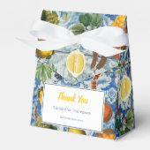 Baby shower van de mediterrane zomerblauwe mozaïek bedankdoosjes (Voorkant Zijde)