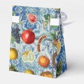 Baby shower van de mediterrane zomerblauwe mozaïek bedankdoosjes (Achterkant)