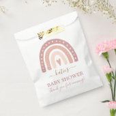 Baby shower van de moderne Blush Roze regenboogmei Bedankzakje (Gezegeld)
