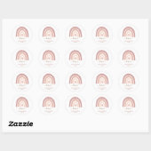 Baby shower van de moderne Blush Roze regenboogmei Ronde Sticker (Vel)