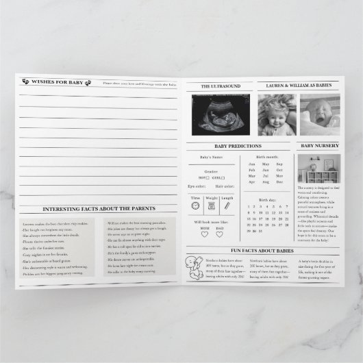 Baby shower van de moderne fotokrant kaart (Binnen)