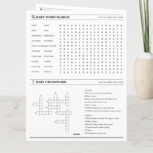 Baby shower van de moderne fotokrant kaart (Achterkant)