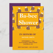 Baby shower van de moderne gele honingraat met hom kaart (Voorkant / Achterkant)