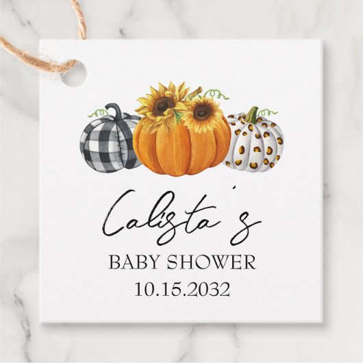Baby shower van de moderne herfst bedankjes labels (Voorkant)