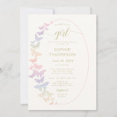Baby shower van de moderne regenboogvlinder Gold G Kaart (Voorkant)