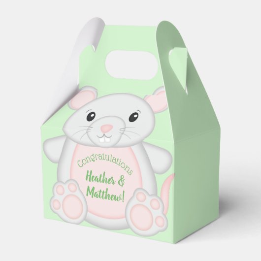 Baby shower van de muis bedankdoosjes (Voorkant Zijde)