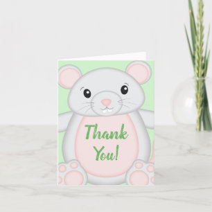 Baby shower van de muis bedankkaart