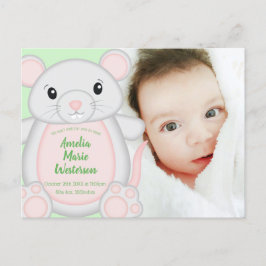 Baby shower van de muis briefkaart
