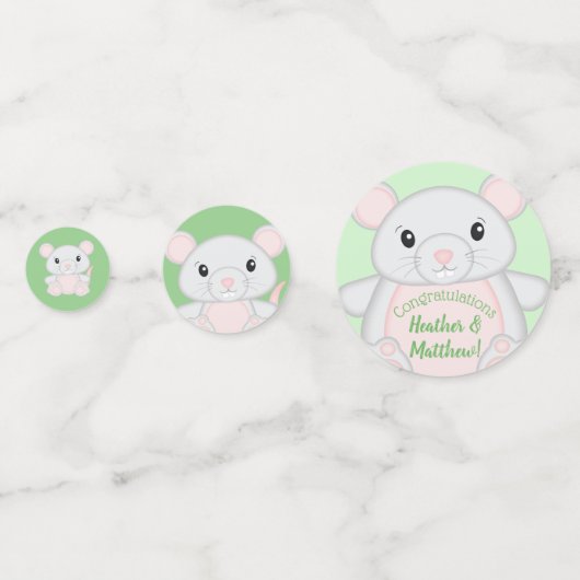 Baby shower van de muis confetti (Voorkanten)