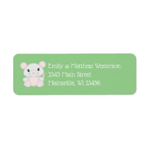 Baby shower van de muis etiket