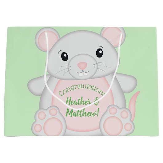 Baby shower van de muis groot cadeauzakje (Voorkant)