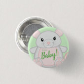 Baby shower van de muis ronde button 3,2 cm (Voorkant /achterkant)