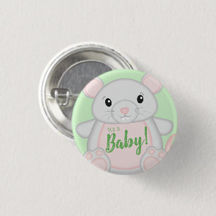 Baby shower van de muis ronde button 3,2 cm