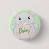Baby shower van de muis ronde button 3,2 cm (Voorkant)