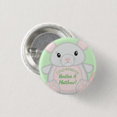 Baby shower van de muis ronde button 3,2 cm (Voorkant /achterkant)