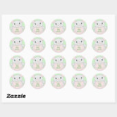 Baby shower van de muis ronde sticker (Vel)