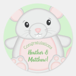 Baby shower van de muis ronde sticker
