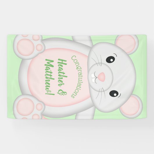 Baby shower van de muis spandoek (Horizontaal)
