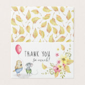 Baby shower van de najaarsdieren visitekaartje (Buitenkant ongevouwen)