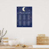 Baby shower van de Navy Blue Star Moon Sky Poster (Keuken)