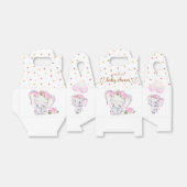 Baby shower van de olifant en de bloem van het mei bedankdoosjes (Uitgevouwen)