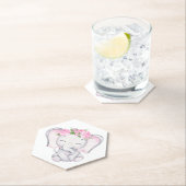 Baby shower van de olifant en de bloem van het mei kartonnen onderzetters (Insitu)