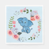 Baby shower van de olifantenflora van Blue Boy Servet (Voorkant)
