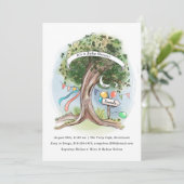 Baby shower van de oude eikenboom van de vlaggenpa kaart (Staand voorkant)