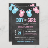 Baby shower van de partij Chalkboard GENDER REVEAL Kaart (Voorkant / Achterkant)