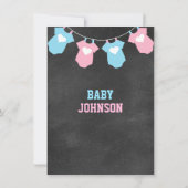 Baby shower van de partij Chalkboard GENDER REVEAL Kaart (Achterkant)