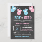 Baby shower van de partij Chalkboard GENDER REVEAL Kaart (Voorkant)