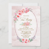 Baby shower van de Partij van de Floral-houtthee Kaart (Voorkant)