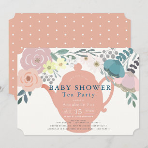 Baby shower van de Partij van de Floral Tea Kaart
