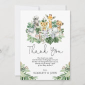 Baby shower van de partij van de Tropische Oerwoud Bedankkaart (Voorkant)