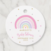 Baby shower van de pasteelregenboog bedankjes labels (Voorkant)
