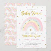 Baby shower van de pasteelregenboog kaart (Voorkant / Achterkant)