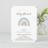 Baby shower van de pasteelregenboog kaart (Staand voorkant)