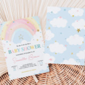 Baby shower van de pasteelregenboog kaart
