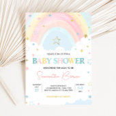 Baby shower van de pasteelregenboog kaart