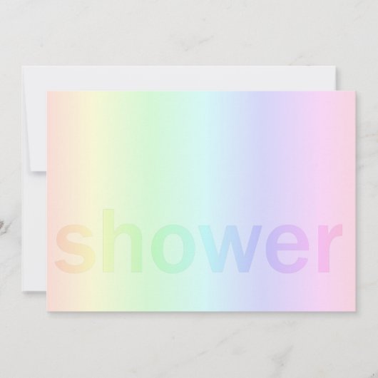 Baby shower van de pasteelregenboog kaart (Voorkant)