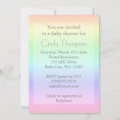 Baby shower van de pasteelregenboog kaart (Achterkant)