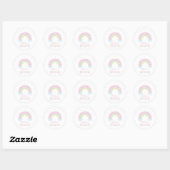 Baby shower van de pasteelregenboog ronde sticker (Vel)